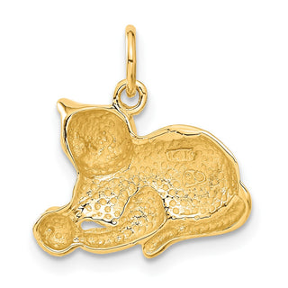 14k Yellow Gold Cat Charm A9166