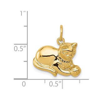 14k Yellow Gold Cat Charm A9166