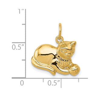 14k Yellow Gold Cat Charm A9166