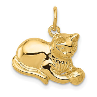 14k Yellow Gold Cat Charm A9166