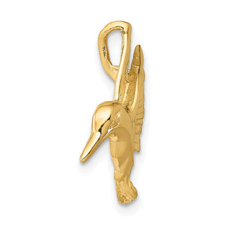 14k Yellow Gold Hummingbird Slide