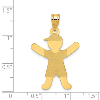 14k Yellow Gold Laser Polished Boy w/Hat Charm