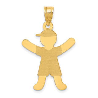 14k Yellow Gold Laser Polished Boy w/Hat Charm