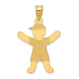 14k Yellow Gold Laser Polished Boy w/Hat Charm