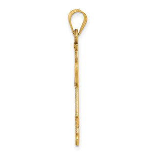 14k Yellow Gold Laser Cut Girl Pendant A9265