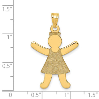 14k Yellow Gold Laser Cut Girl Pendant A9265