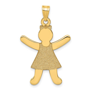 14k Yellow Gold Laser Cut Girl Pendant A9265
