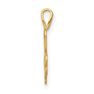 14k Yellow Gold Heart Clover Pendant