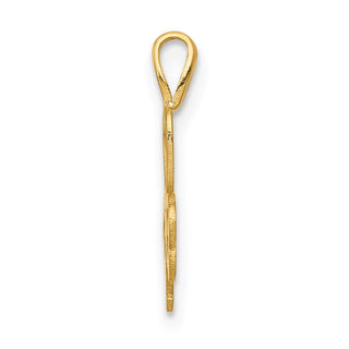 14k Yellow Gold Heart Clover Pendant