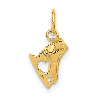 14k Yellow Gold 3D Ice Skate Charm