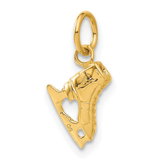 14k Yellow Gold 3D Ice Skate Charm