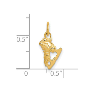 14k Yellow Gold 3D Ice Skate Charm