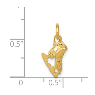 14k Yellow Gold 3D Ice Skate Charm
