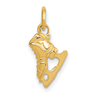 14k Yellow Gold 3D Ice Skate Charm