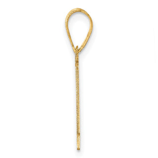 14k Yellow Gold Polished Etched Number 1 Pendant