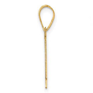 14k Yellow Gold Polished Etched Number 1 Pendant