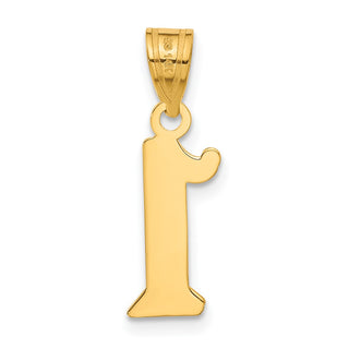 14k Yellow Gold Polished Etched Number 1 Pendant