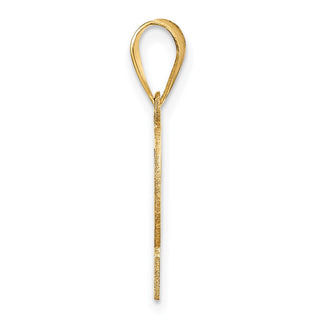 14k Yellow Gold Polished Etched Number 2 Pendant