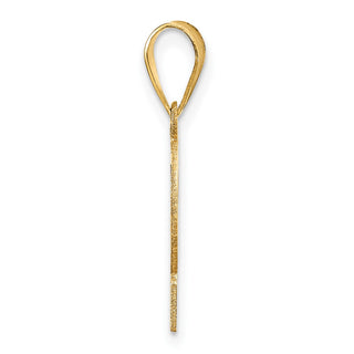 14k Yellow Gold Polished Etched Number 2 Pendant