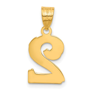 14k Yellow Gold Polished Etched Number 2 Pendant