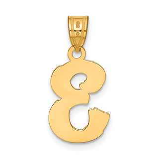 14k Yellow Gold Polished Etched Number 3 Pendant
