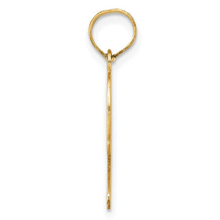 14k Yellow Gold Polished Etched Number 9 Pendant