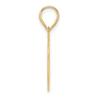 14k Yellow Gold Polished Etched Number 10 Pendant