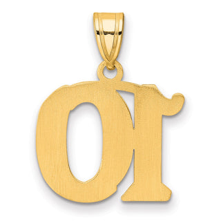 14k Yellow Gold Polished Etched Number 10 Pendant