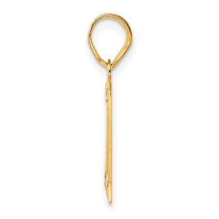 14k Yellow Gold Polished Etched Number 11 Pendant