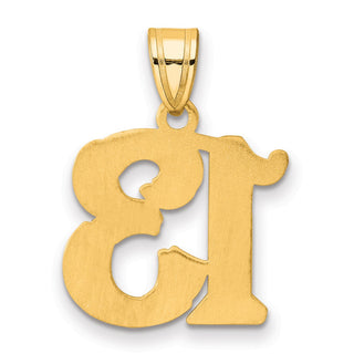14k Yellow Gold Polished Etched Number 13 Pendant