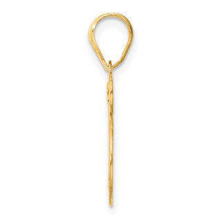 14k Yellow Gold Polished Etched Number 15 Pendant