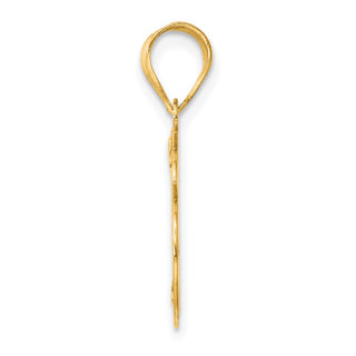 14k Yellow Gold Polished Etched Number 16 Pendant