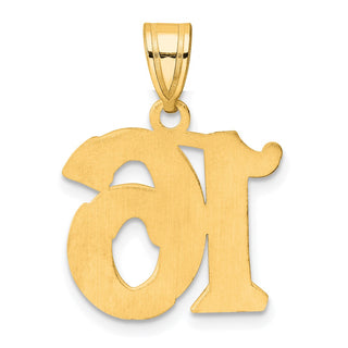 14k Yellow Gold Polished Etched Number 16 Pendant