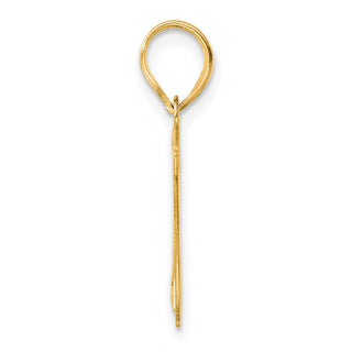 14k Yellow Gold Polished Etched Number 17 Pendant
