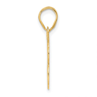 14k Yellow Gold Polished Etched Number 18 Pendant