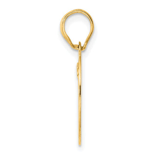 14k Yellow Gold Polished Etched Number 19 Pendant