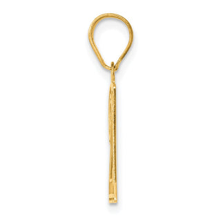 14k Yellow Gold Polished Etched Number 21 Pendant