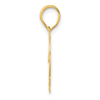 14k Yellow Gold Polished Etched Number 22 Pendant