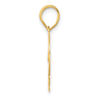 14k Yellow Gold Polished Etched Number 22 Pendant