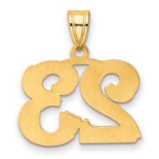 14k Yellow Gold Polished Etched Number 23 Pendant