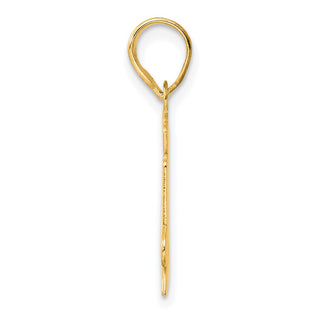 14k Yellow Gold Polished Etched Number 24 Pendant