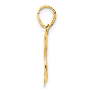 14k Yellow Gold Polished Etched Number 25 Pendant