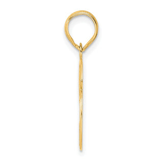 14k Yellow Gold Polished Etched Number 26 Pendant