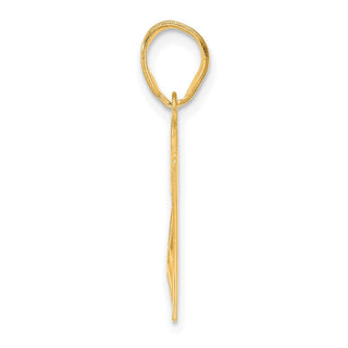 14k Yellow Gold Polished Etched Number 27 Pendant