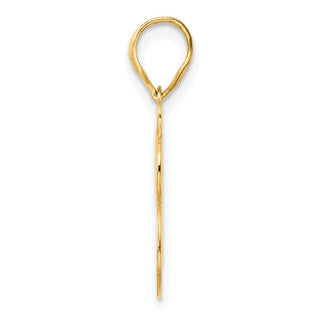 14k Yellow Gold Polished Etched Number 28 Pendant