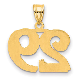 14k Yellow Gold Polished Etched Number 29 Pendant