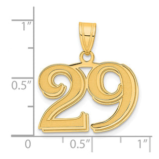 14k Yellow Gold Polished Etched Number 29 Pendant