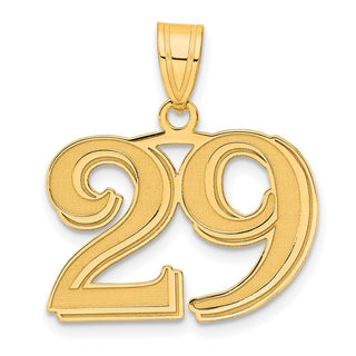 14k Yellow Gold Polished Etched Number 29 Pendant