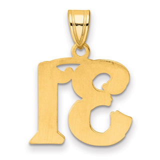 14k Yellow Gold Polished Etched Number 31 Pendant
