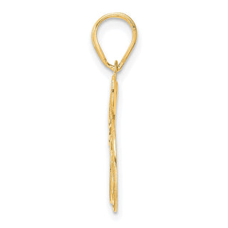14k Yellow Gold Polished Etched Number 35 Pendant